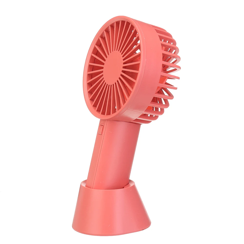 New Pink/Gray Handheld Fan Plastic Portable USB Handheld With Rechargeable Built-in Battery Port Handy Mini Fan For Daily Life