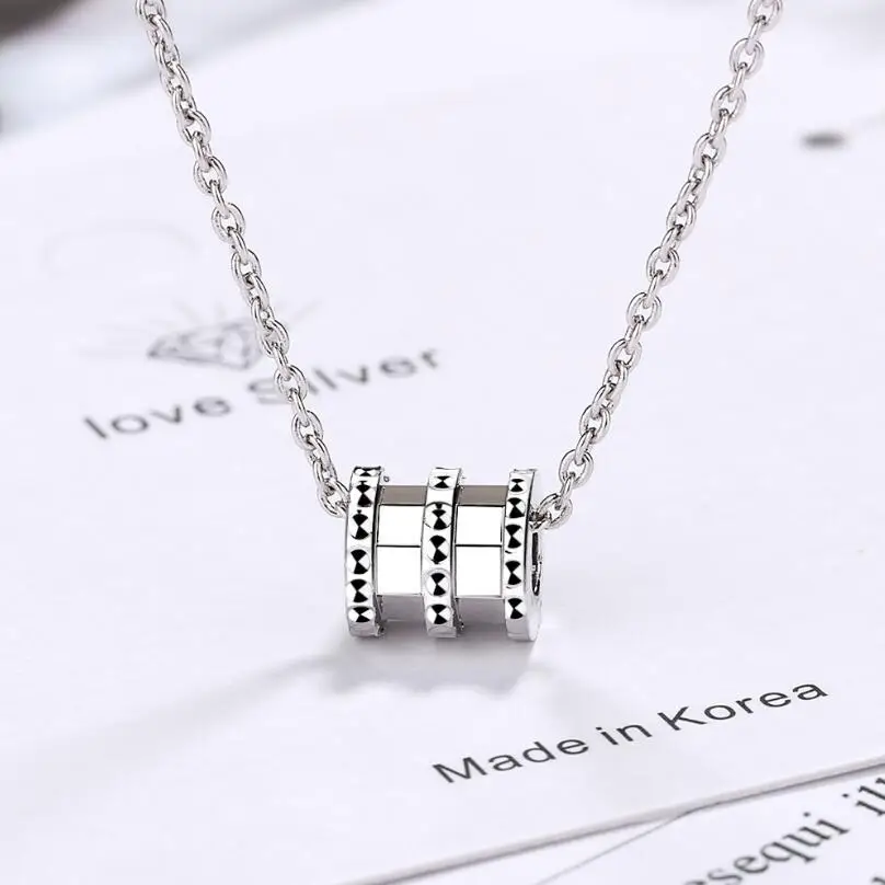 Новая индивидуальность маленькая Талия круглая подвеска ожерелья для женщин тренд короткая цепочка на ключицы 925 пробы серебряные ювелирные изделия SAN154 - Окраска металла: Silver