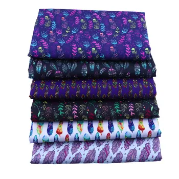 

50*140CM feather Polyester cotton Fabric Patchwor Printed for Tissue Kids Home Textile for Sewing Doll Dress Curtain