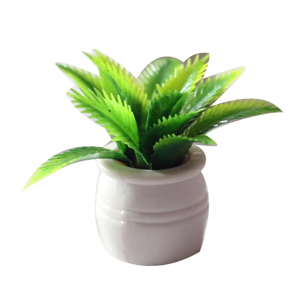Miniature Tree Ornament Mini Green Plant Tree Potted Doll House Furniture Home Decor Kids Toy Flower Pots Fake Simulation Plants