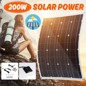 

200W Solar Panel USB DC With 10/20/30A Controller Flexible Solar cells for Car Yacht Battery Charger