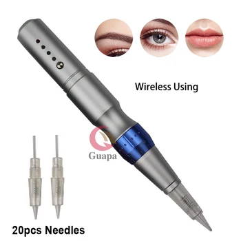 

Digital Permanent Micropigmentation Makeup Machine Wireless Eyebrow Tattoo Pen with 20pcs Cartridge Needles for Brows eyeliner