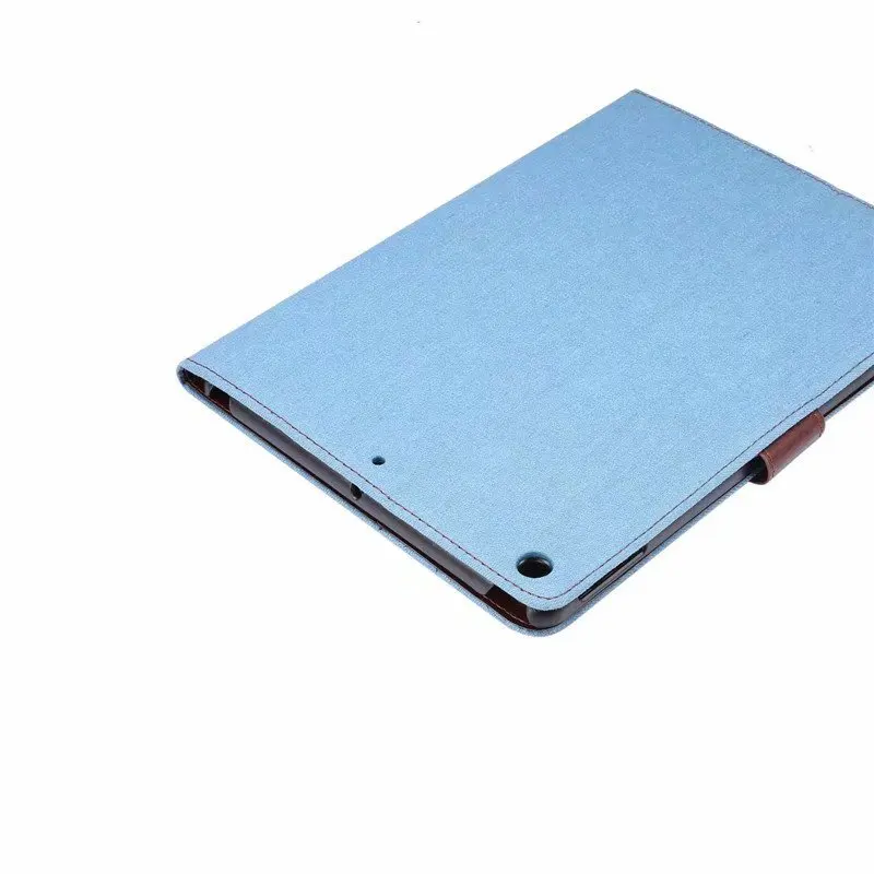 Джинсовый кожаный чехол для планшета в полоску для нового IPad 7th Gen Pro 10,2 дюймов элегантный чехол Чехол-подставка, петля+ ручка