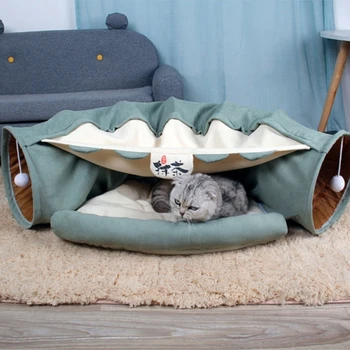 

Pet Cats Tunnel Interactive Play Toy Mobile Collapsible Ferrets Rabbit Bed tunnels Indoor Toys Kitten Exercising Products