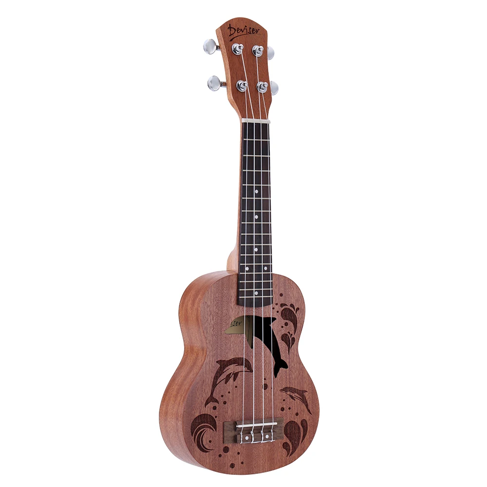 Горячая 21 дюймов укулеле Сапеле Ukelele мини Hawai 4 Струнные инструменты гитара красное дерево, гриф шеи