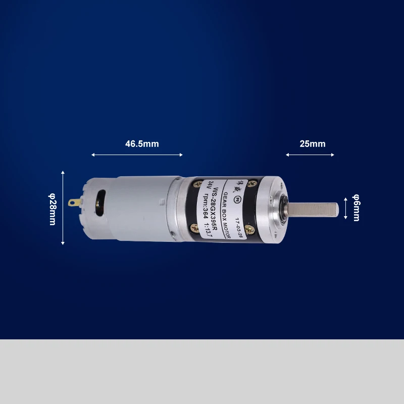 28GX395R планетарный редукторный двигатель 12V Миниатюрный DC мотор 24V положительный и отрицательный шестерни медленной двигательной скорости