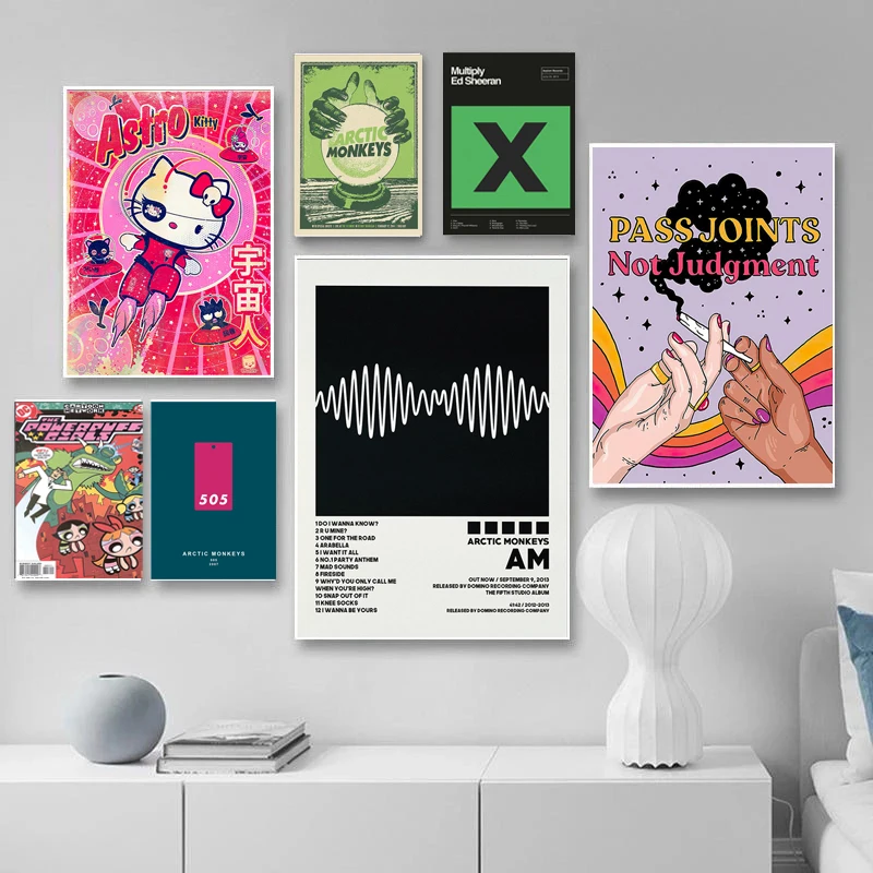 Vintage Y2K Arctic Monkeys Poster Music Album Star 2000S Pop Music Album Canvas Painting Wall Art Picture Home Decor Cuadros