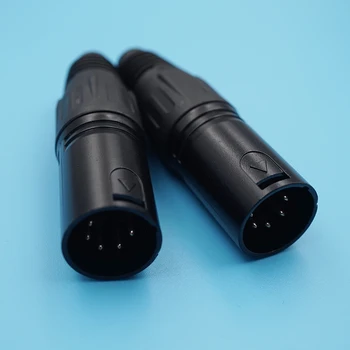 

20pcs/lot 5Pin Gold Plated Audio Xlr Connector Copper Needle Microphone Jack Socket 5Pin Male Cable Adapter Xlr Audio Plug Black
