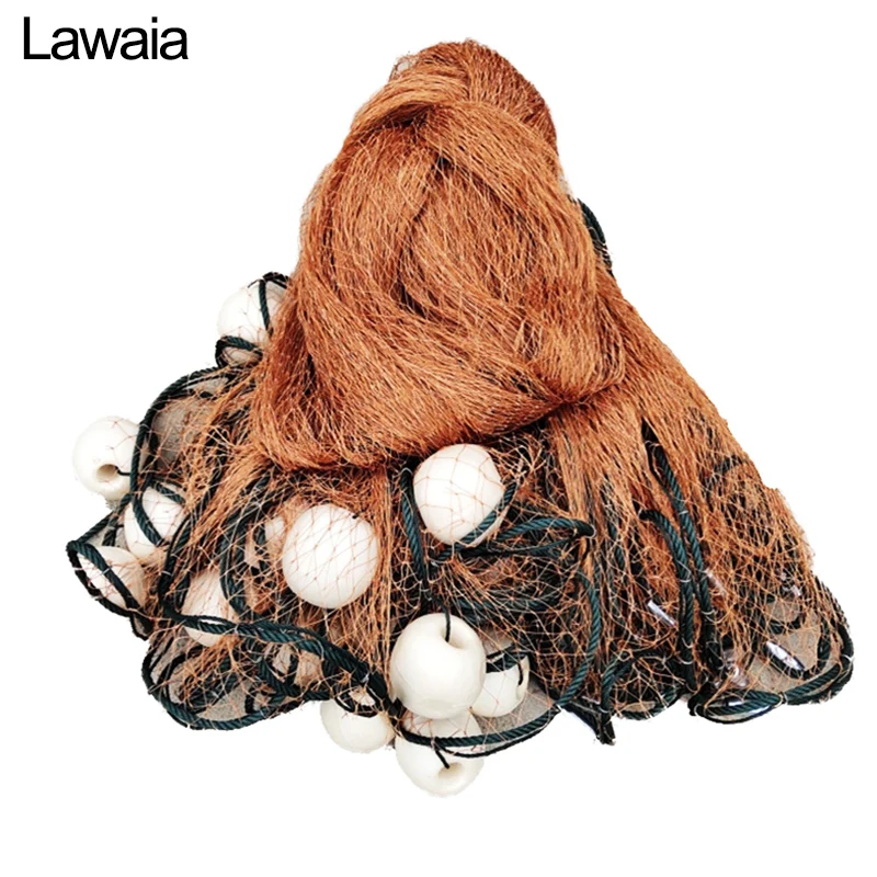 

Lawaia Fishing Nets Tire line Pull-net Stake Net with floats10m 20m River lake fish pond network small mesh fishing Trawling net