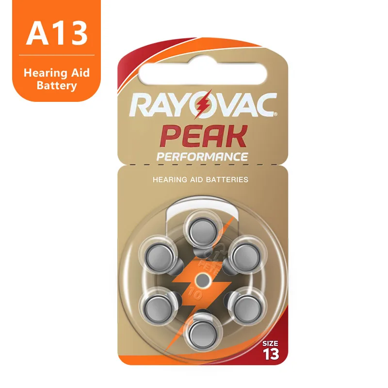 Батареи для слухового аппарата 60 шт./10 карт RAYOVAC PEAK 1 45 в 13A A13 13 P13 PR48 Цинковый