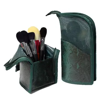 

Durable PU Makeup Brush Organzier Bag Portable Stand-Up Cosmetic Holder Cup 4XFF