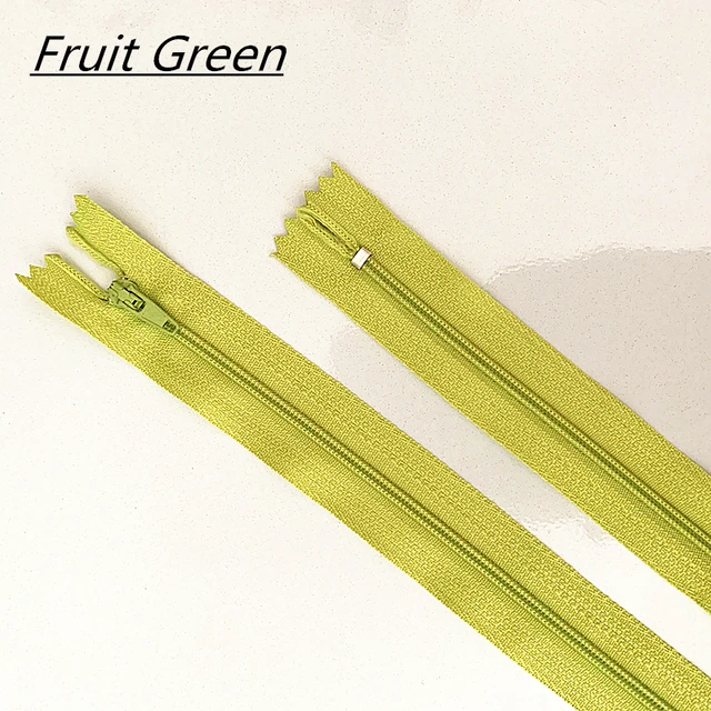 10pcs 10-60cm (4inch-24 Inch) Nylon Coil Zippers Tailor Sewer Craft Crafter's  (20 colors) Grass Green