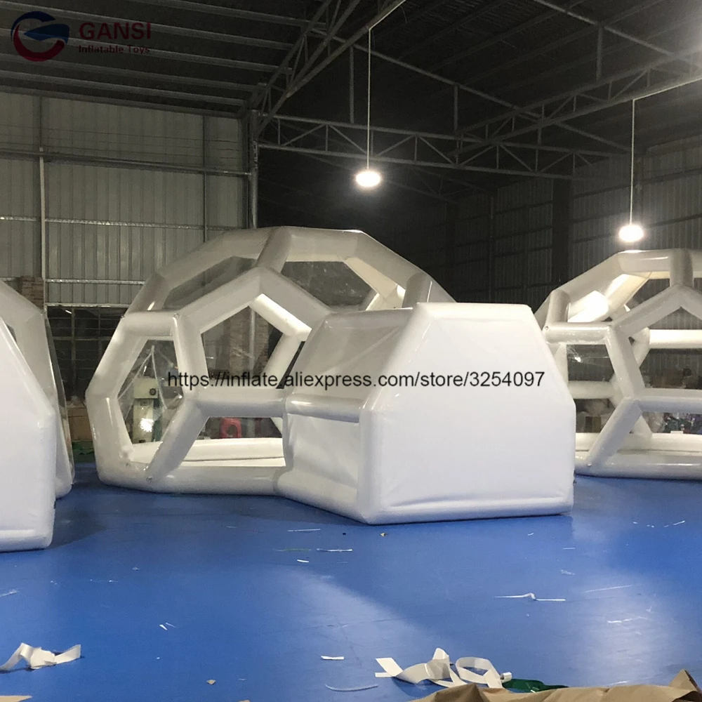 3m transparent inflatable air dome tent with 2m entrance high quality inflatable yurt tent for camping