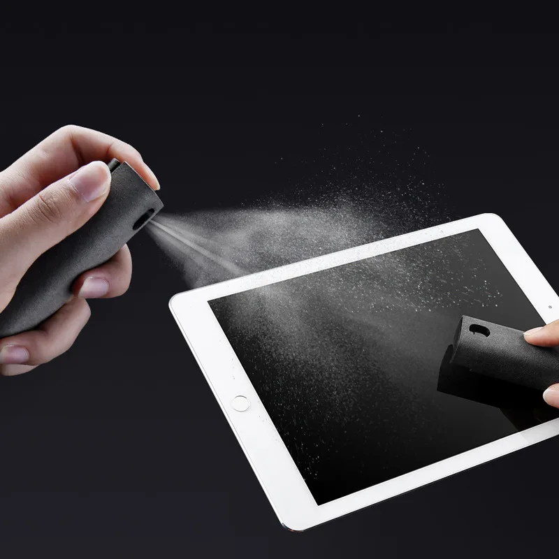 Newest 2 In 1 Phone Screen Cleaner Spray Computer Mobile Phone Screen Dust Removal Tool Microfiber Cloth Set Cleaning Artifact