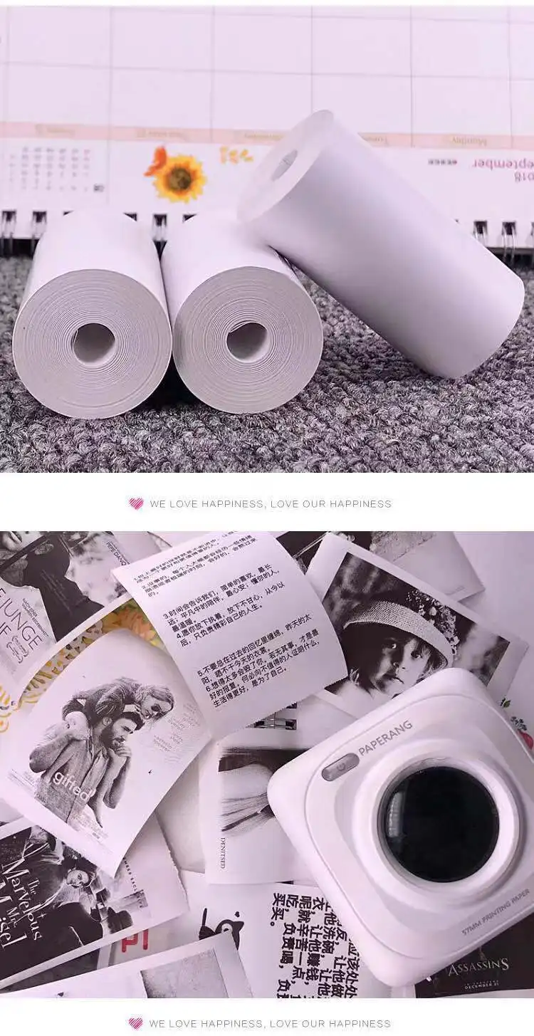 18 Рулонов цветная белая термобумага этикетка бумажный стикер бумага для PeriPage бумаги ANG фотопринтер мини-принтер для фотографий