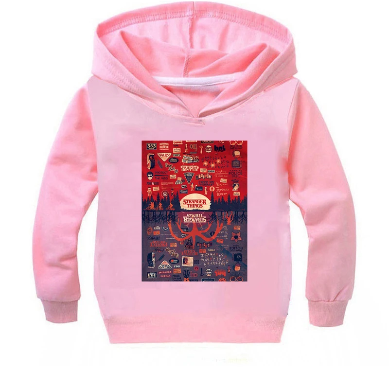 Kids Stranger Things Boys Girls Hoodies Fashion Casual Children Cotton Hoodies Sweatshirt Tops Pullover Hooded Sportswear Gifts