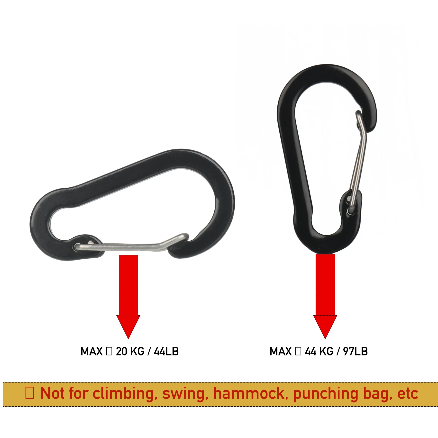 Small Size 5cm Carabiner Clip Hook Key chain For Outdoor Camping