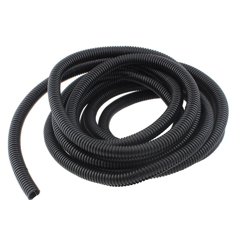 

10x13mm Black Polyethylene Split Corrugated Tubing Wire Cable Conduit 4M