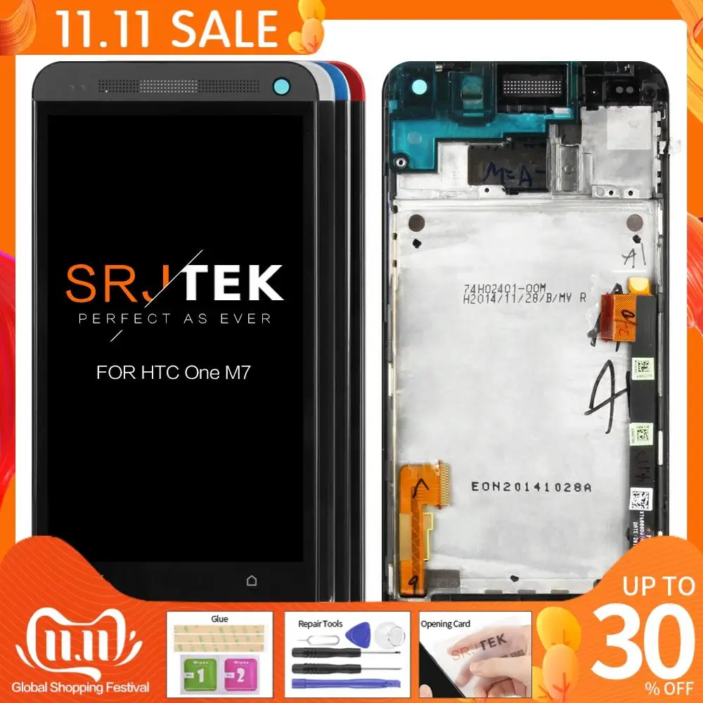 ЖК экран 4 7 дюйма для HTC ONE M7 801e сменный сенсорный с рамкой 1920x1080|lcd replacement|lcd for htc m7lcd