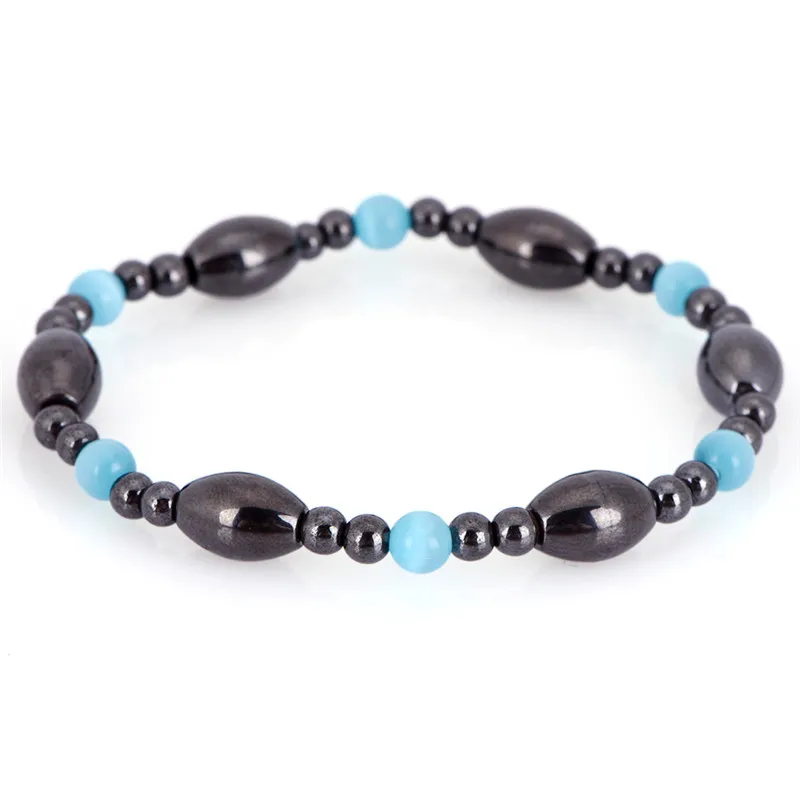 Weight Loss Stone Magnetic Therapy Slimming Bracelets Women Men Kpop Vintage Black Punk Health Bangle Unique Jewelry