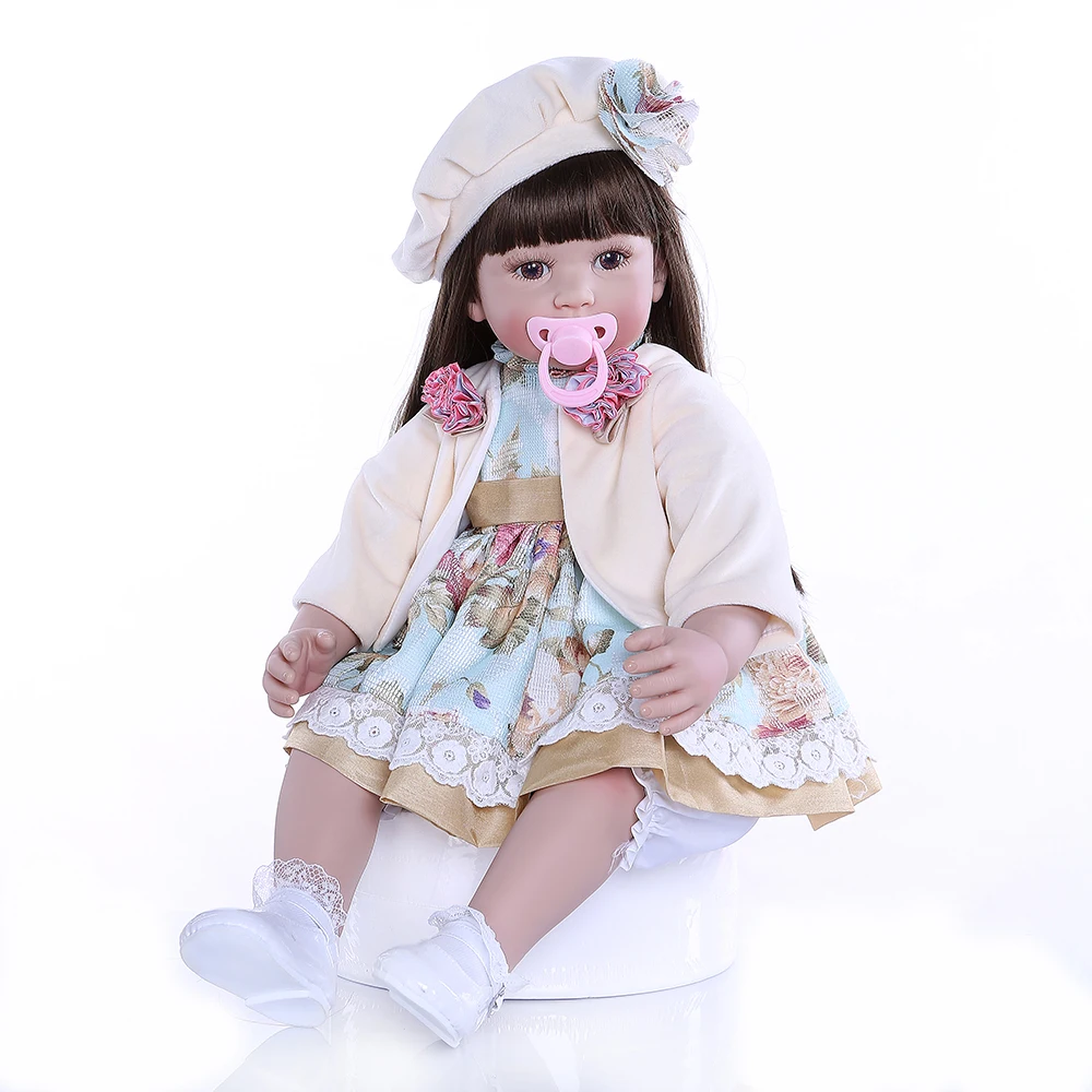 Изысканный дизайн куклы-реборн 60 см, силиконовая Мягкая Реалистичная кукла принцессы для девочек, горячая Распродажа, этническая кукла для детей, подарки на Рождество