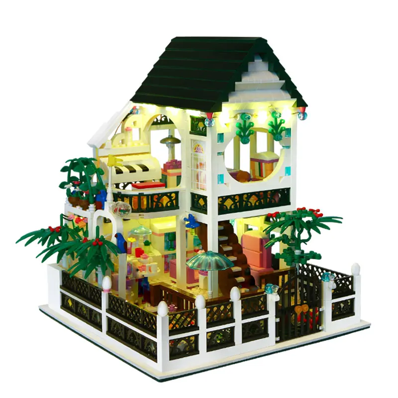 

New MOC City Building Romantic Heart Set with Light USB Building Block Bricks Toy compatible with Lego Set for Children