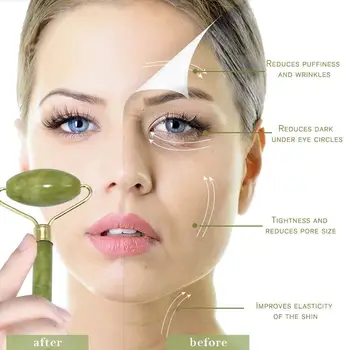 

Jade Roller Massage Double Head Facial Massage Slimming Anti Wrinkle Anti Cellulite Tool Face Beauty Body Head Neck Foot