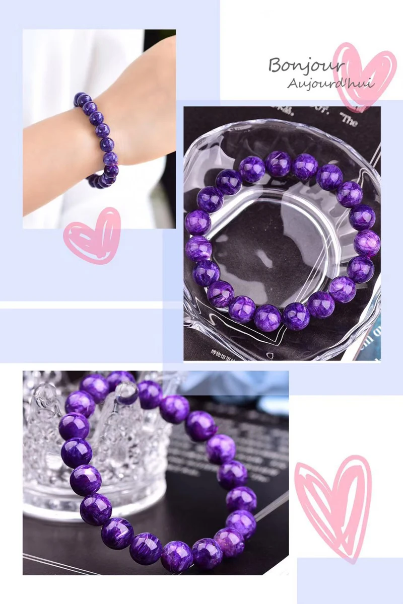 VANTJ классический элегантный Природный чароит браслет Fine Jewelry Banglr для женщин Femme леди свадьба Engagment вечерние подарочная коробка