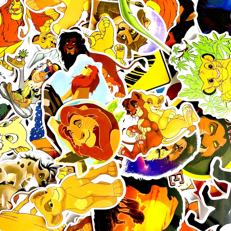 50 шт. ПВХ водонепроницаемый Simba Король Лев Мир животных крутые наклейки на элементы стайлинга для ноутбука и автомобиля телефон велосипеды багаж мотоцикл