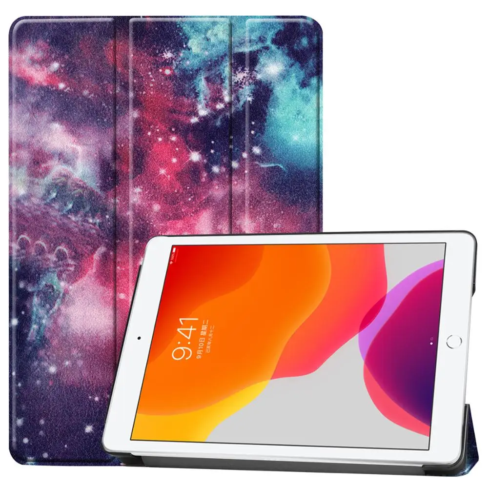 

Case For 2019 iPad 10.2'' Art Flip Trifold Stand Shockproof Cover Smart Sleep Wake Protective Capas