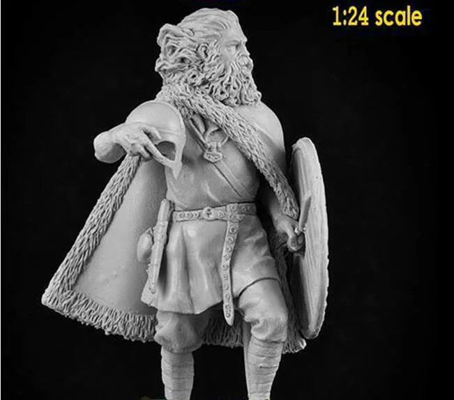 

1/24 75mm ancient Knight stand with BASE Resin figure Model kits Miniature gk Unassembly Unpainted