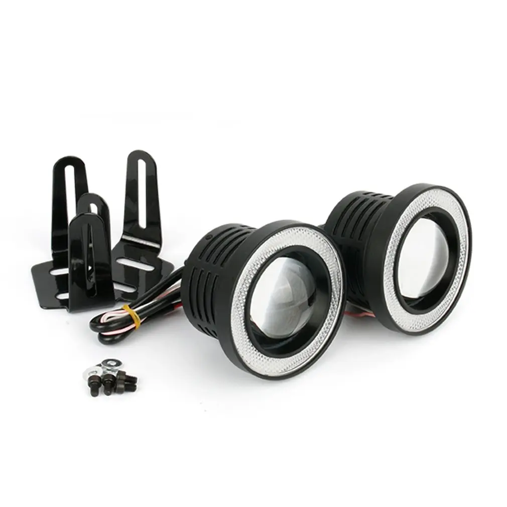 

ICOCO 2pcs/set 64mm/76mm/89mm 30W Super Bright LED COB Angel Eyes Daytime Running Light Car Vehicle Universal Fog Light