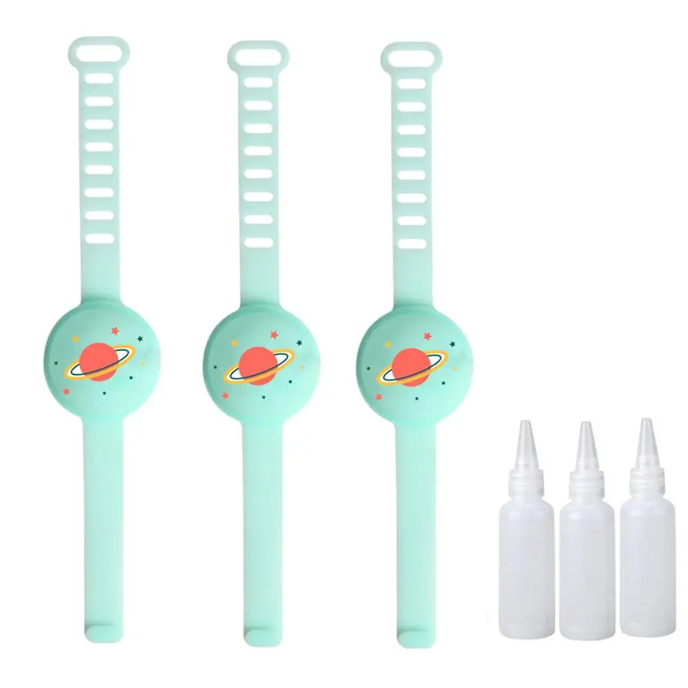 3pcs Cartoon Silicone Hand Sanitizer Dispensing for Children Handwash Gel Wristband Sun Cream Portable Bracelet 3pcs Cartoon Silicone Hand Sanitizer Dispensing for Children Handwash Gel Wristband Sun Cream Portable Bracelet
