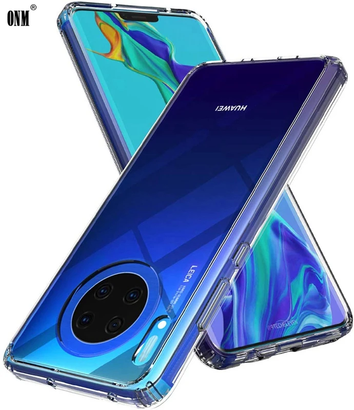 Чехол для huawei mate 30 5G, защитный прозрачный чехол для huawei mate 30, чехол из мягкого ТПУ и жесткого поликарбоната