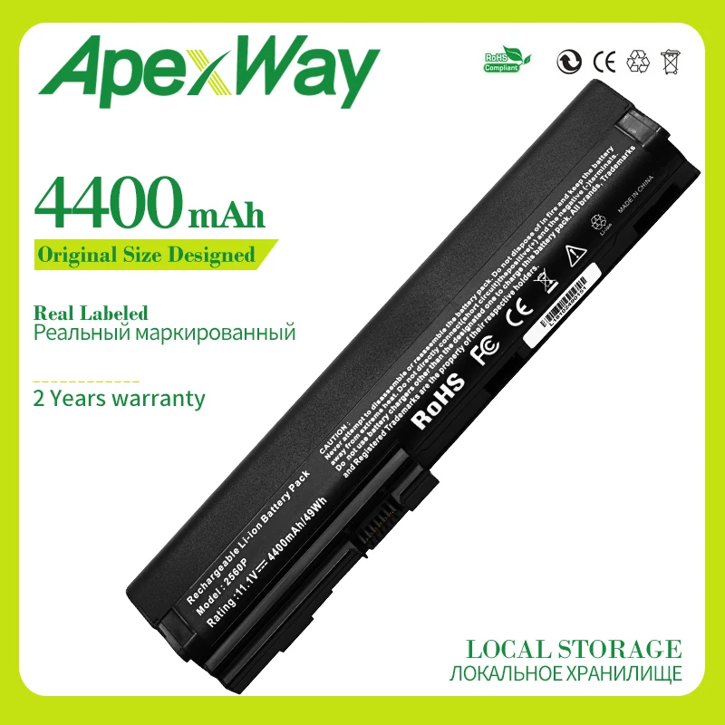 Apexway 4400 mAh laptop battery for HP 632015-542 632016-542 632417-001 HSTNN-UB2L QK644AA SX06XL EliteBook 2560p 2570 | Компьютеры и