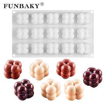 

FUNBAKY Silicone Cake Chocolate Truffle Mold 15 Holes Stacking Ball Molds Jelly Pudding Mousse Mold For Baking Decorating Tools