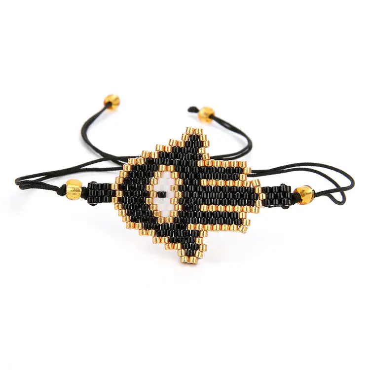 SHINUSBOHO Золотой Miyuki с CZ бусинами браслет для женщин красные звезды Pulseras мужской браслет Мода mujer модный подарок - Окраска металла: M-B0520-A