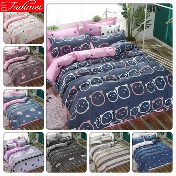 

3/4 pcs Bedding Set High Quality Soft Comfortable Quilt Duvet Cover Bed Linens Adult Kids Child Single Full Queen King Big Size