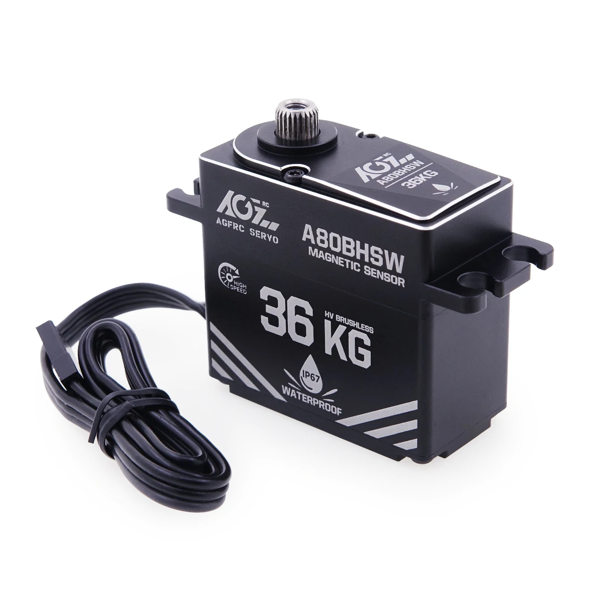 AGFRC A80BHSW HV 36KG Torque 0.071Sec Waterproof IP67 Brushless Digital Steering Servo for for 1/10 Monster Truck Buggy Crawler