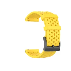 Premium Silicone Watchband Strap - 24mm Replacement Band Bracelet - 24mm (Yellow)