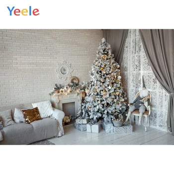 

Christmas Backdrop Curtain Tree Fireplace Room Photography Backdrops Photographic Background For Photo Studio Photophone Prop