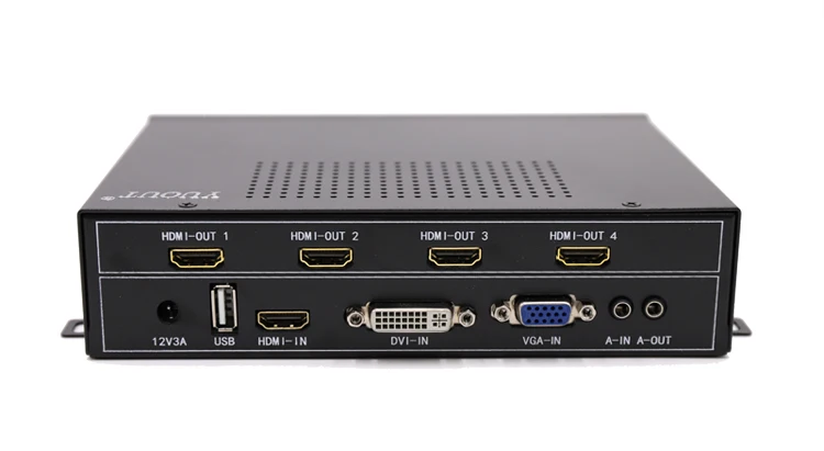 HDMI видео настенный контроллер HDMI VGA DVI USB процессор 2x2 четыре изображения сшитый процессор изображения 4TV показывает Сращивание экрана