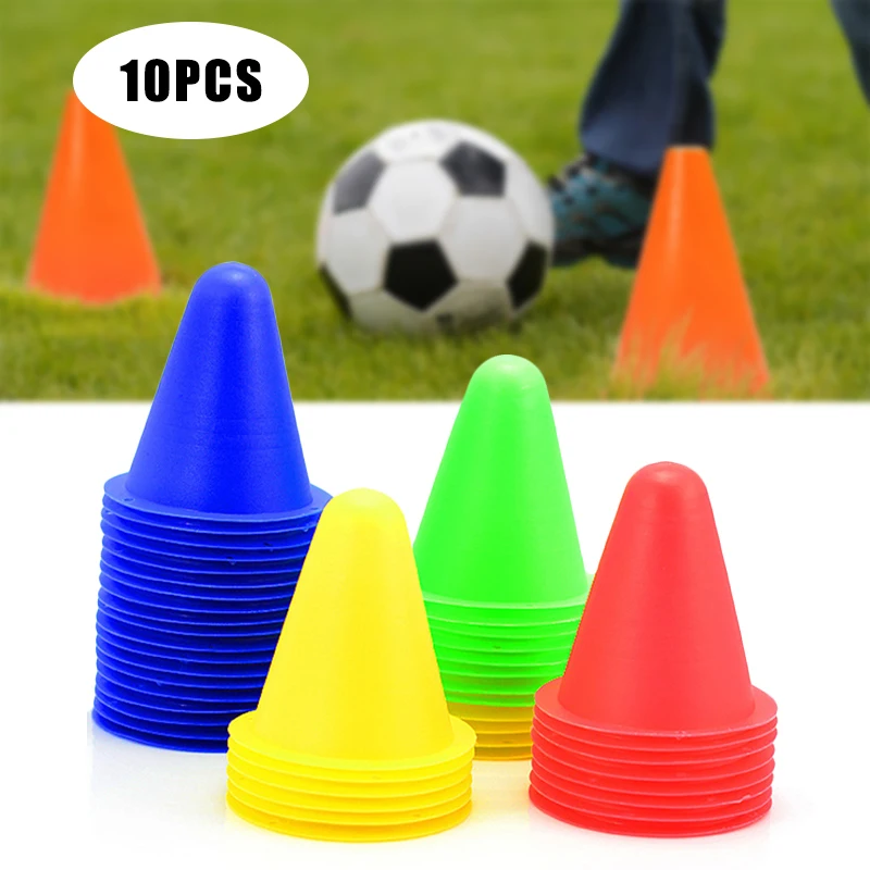 

New 10 Pcs Soccer Training Marker Football Sign Bucket Road Cone Obstacles Roadblocks XD88