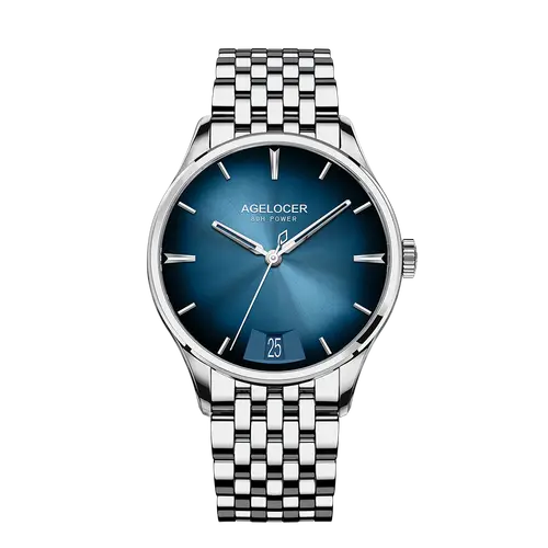 AGELOCER Original Budapest Watch Steel Strap Men's Business Dress Big Calendar Automatic Mechanical Watch Birthday Gift for Men - Image 9