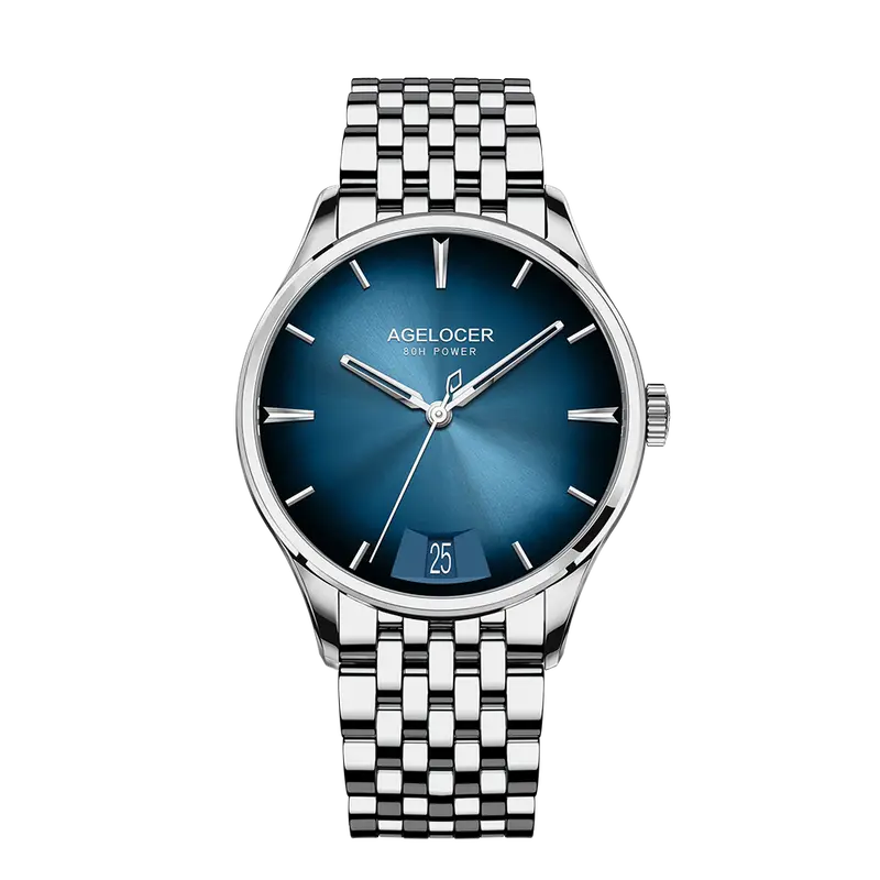 AGELOCER Original Budapest Watch Steel Strap Men's Business Dress Big Calendar Automatic Mechanical Watch Birthday Gift for Men - Image 9