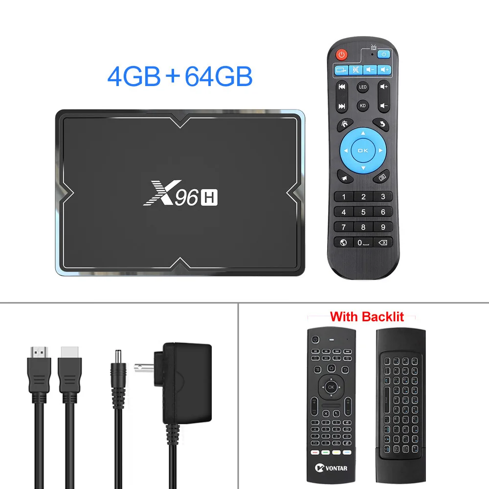 X96H-4G64G MX3 ТВ приставка Android 9,0 Смарт ТВ приставка X96H Макс 4 Гб ОЗУ 64 Гб ПЗУ четырехъядерный Android приставка 4K Youtube Netflix Google Play Store медиаплеер - Цвет: X96H-4G64G MX3