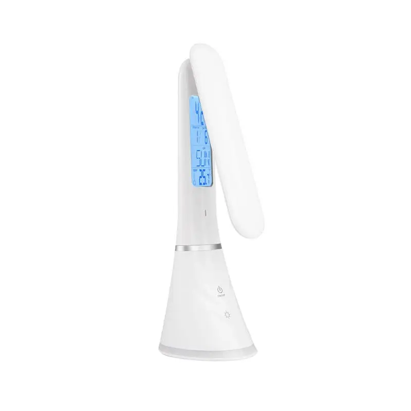 Led Desk Lamp 4W Foldable Dimmable Usb Table Light With Calendar Temperature Alarm Clock Atmosphere Colors Changing Night Lights