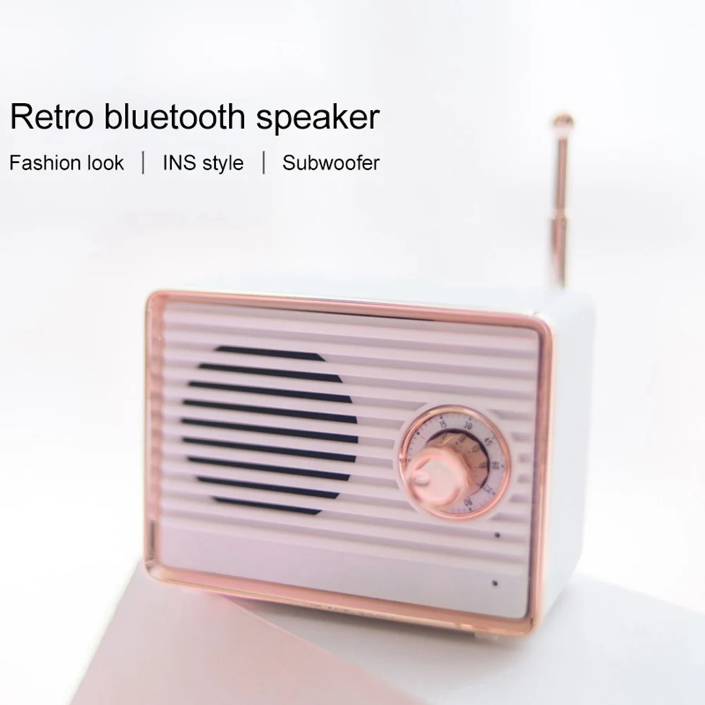 Портативный мини ретро bluetooth-динамик, винтажный милый Ностальгический bluetooth-динамик, тяжелый бас, 3D стерео объемный HiFi звуковые эффекты