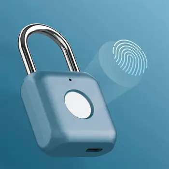 

Fingerprint Padlock Mini Smart Padlock Keyless USB Charging Biometric High Security Lock for Gym Locker, Shed Locker, Storage Un