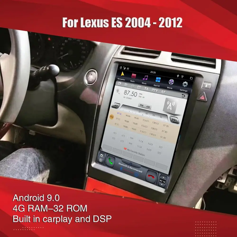 Автомобильный радиоприемник Aucar Tesla для lexus es Android 9 Lexus ES240 ES350 2004-2012 GPS навигация